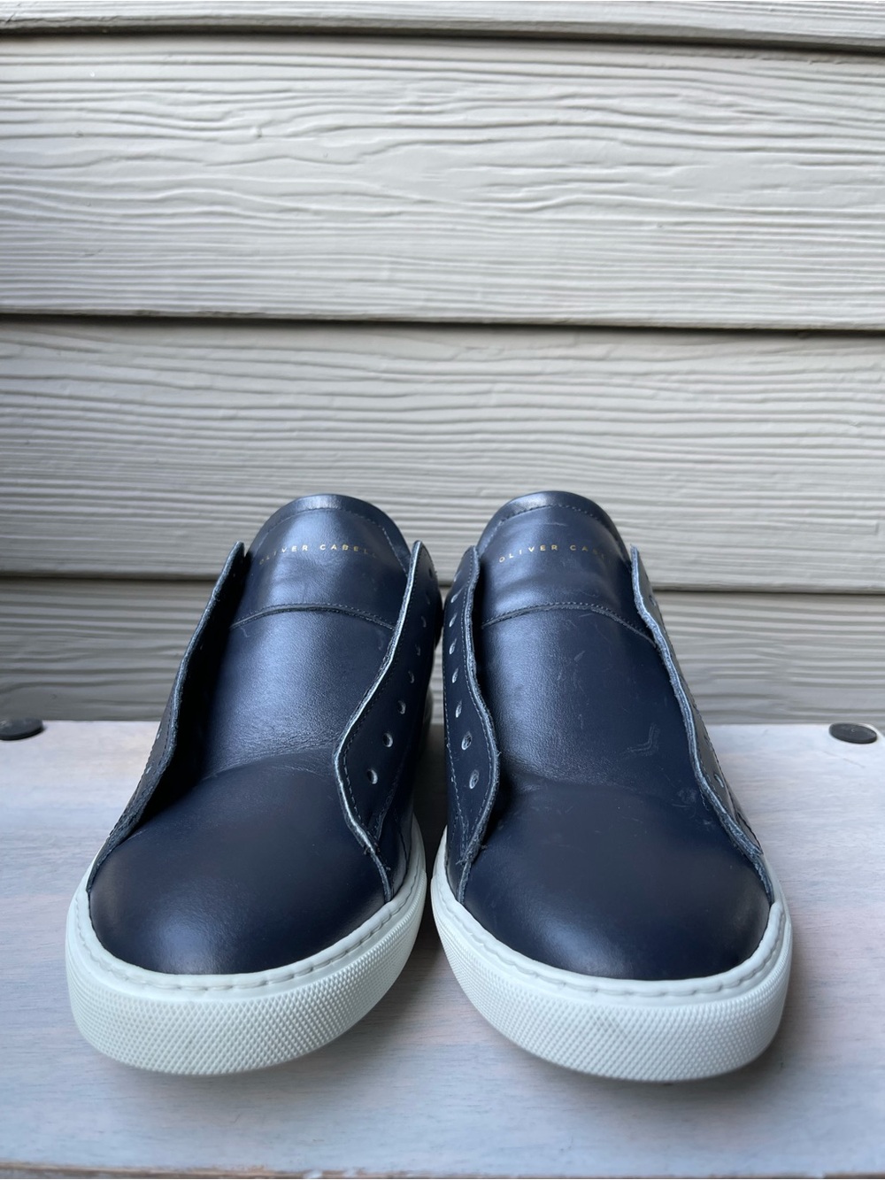 Oliver Cabell Low 1 Navy Leather Sneakers Men’s US 7 EU 39 Made In Italy